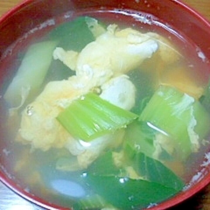 チンゲン菜とたまごの和風スープ